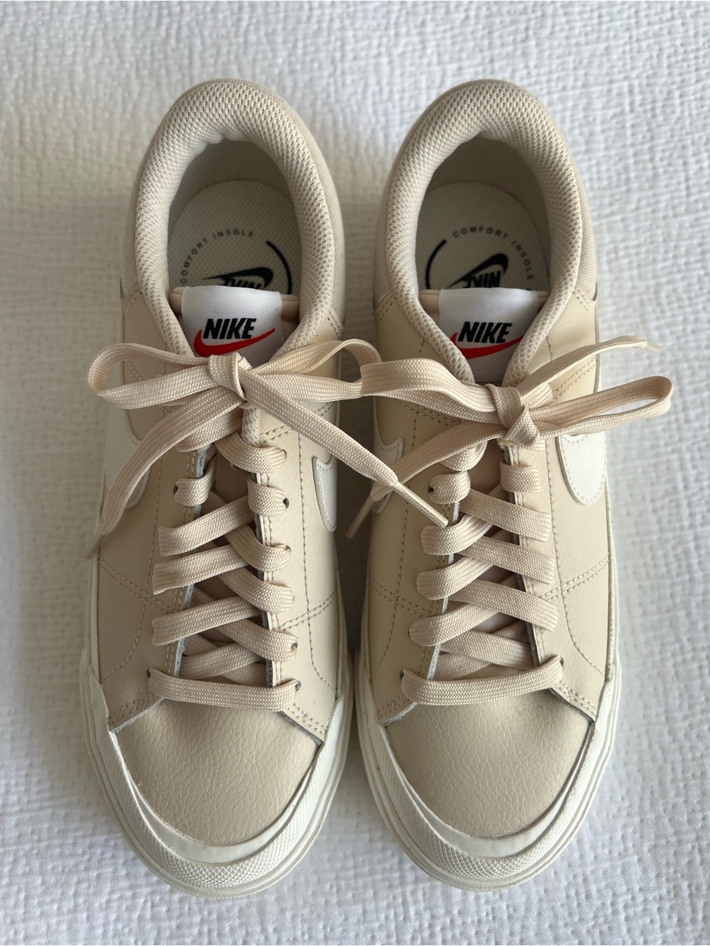 Nike Court Legacy Lift Platform Sneakers Light Orewood Brown Sail Women’s 7.5